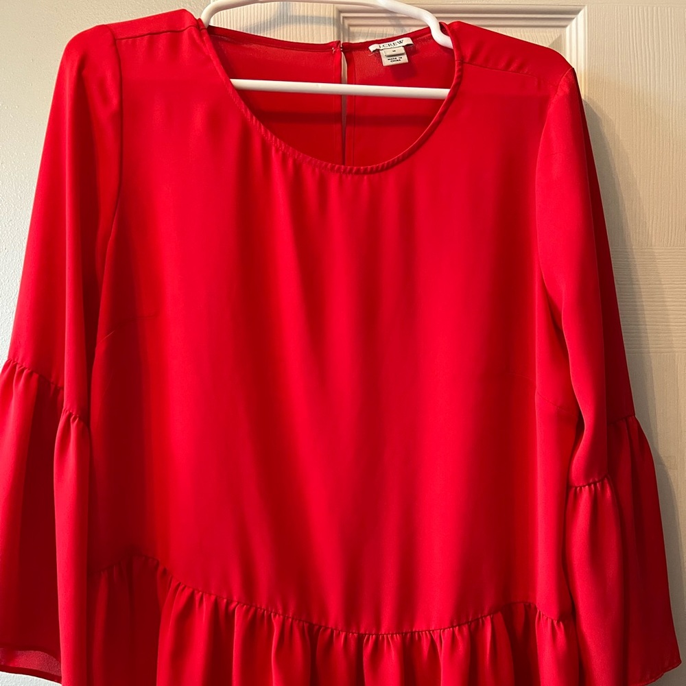 Red J. Crew top size Large